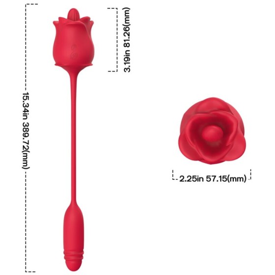 ARMONY - ROSE 3 IN 1, STIMULATOR, SUCTION AND UPDOWN WITH RED TAIL